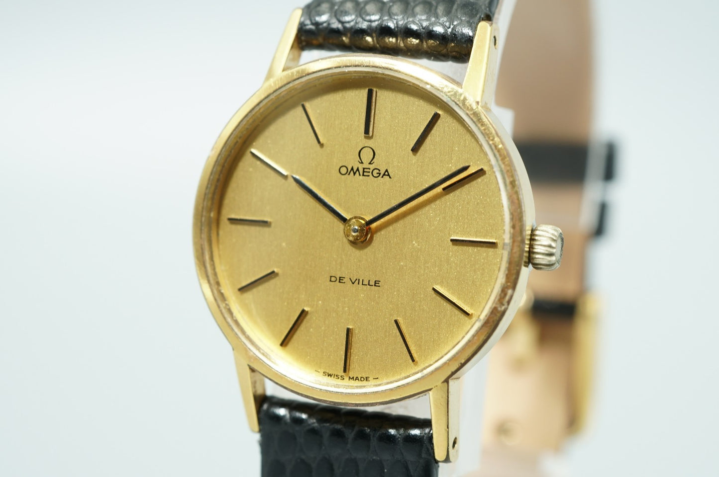 *NEAR MINT* Vintage OMEGA De Ville Cal.625 Hand Winding Gold Dial Women Watch
