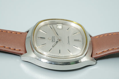 *Exc+5* Vintage 1973 OMEGA Seamaster Cal.1315 Qz Silver Square 37m Mens Watch
