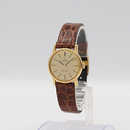 Exc+4 Vintage 1970 OMEGA De Ville Cal.625 Hand Wind Gold Round 25mm Women Watch