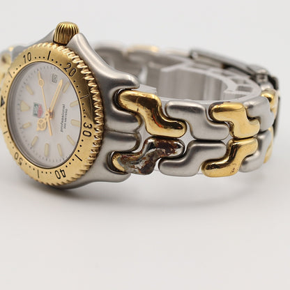 *Exc+5* Vintage 1990s TAG HEUER Professional S95.815 Qz White 29mm Women Watch