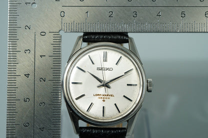 *Exc+5* Vintage 1967 SEIKO LARDMARVEL 5740-8000 AT Silver Round 37mm Mens Watch