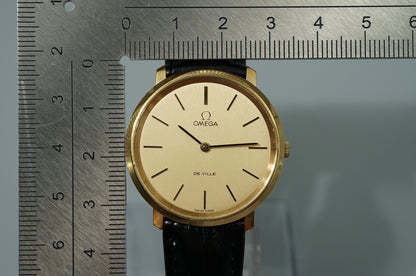 N MINT Vintage 1973 OMEGA De Ville Cal.625 Hand Wind Gold Round 33mm Mens Watch