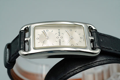 *NEAR MINT* HERMES Cape Cod CC3-210 Quartz Silver Rectangle 20mm Women Watch