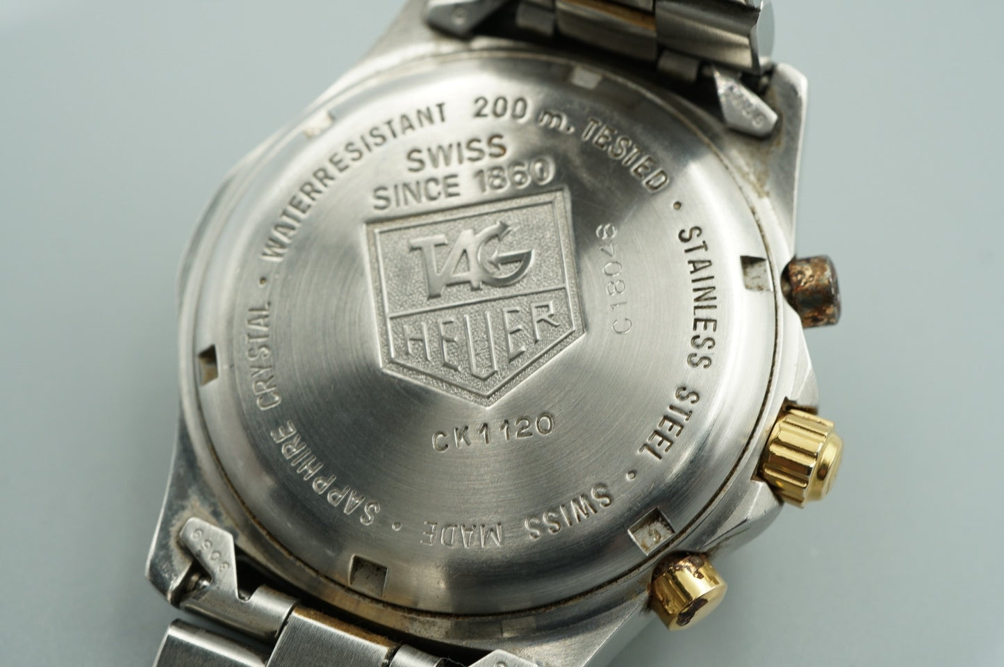 *Exc+5*  TAG HEUER Professional 2000 CK1120 Qz Black Dial Round 39mm Mens Watch
