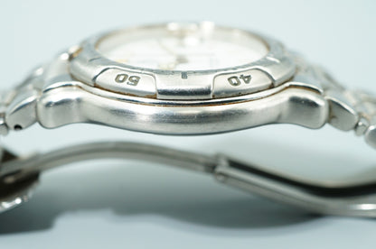 N MINT Vintage 1990s TAG HEUER Professional  WH1211 Qz White 34mm Mens Watch