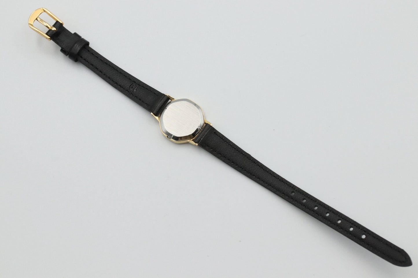 *Exc+5* Vintage OMEGA De Ville Cal.1387 Qz Black Dial Octagon 20mm Women Watch