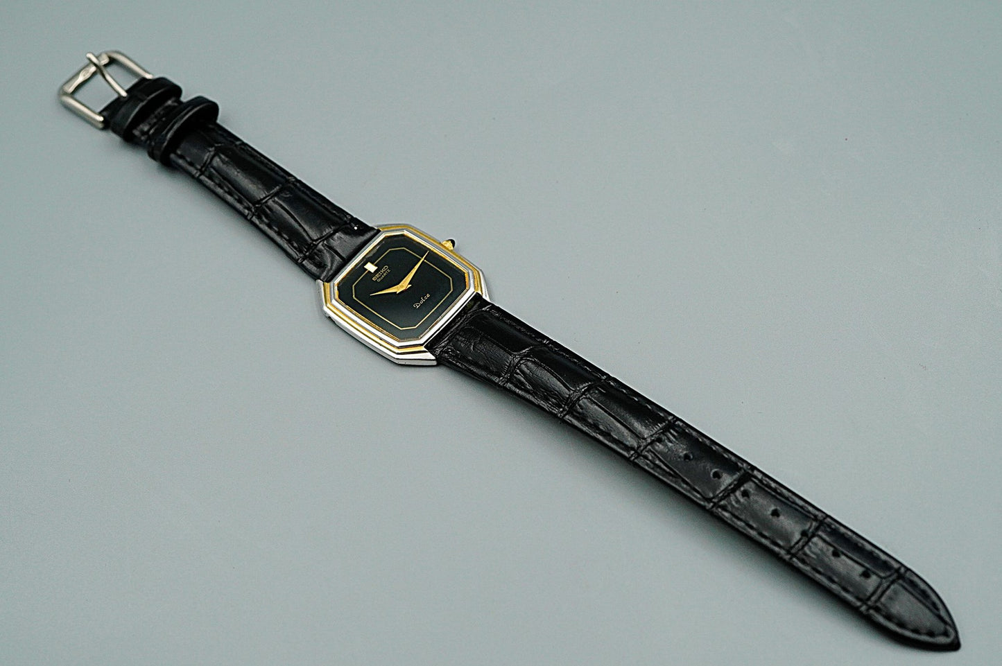 *Exc+4* Vintage 1972 SEIKO DOLCE 6020-5930 Quartz Black Square 29mm Mens Watch