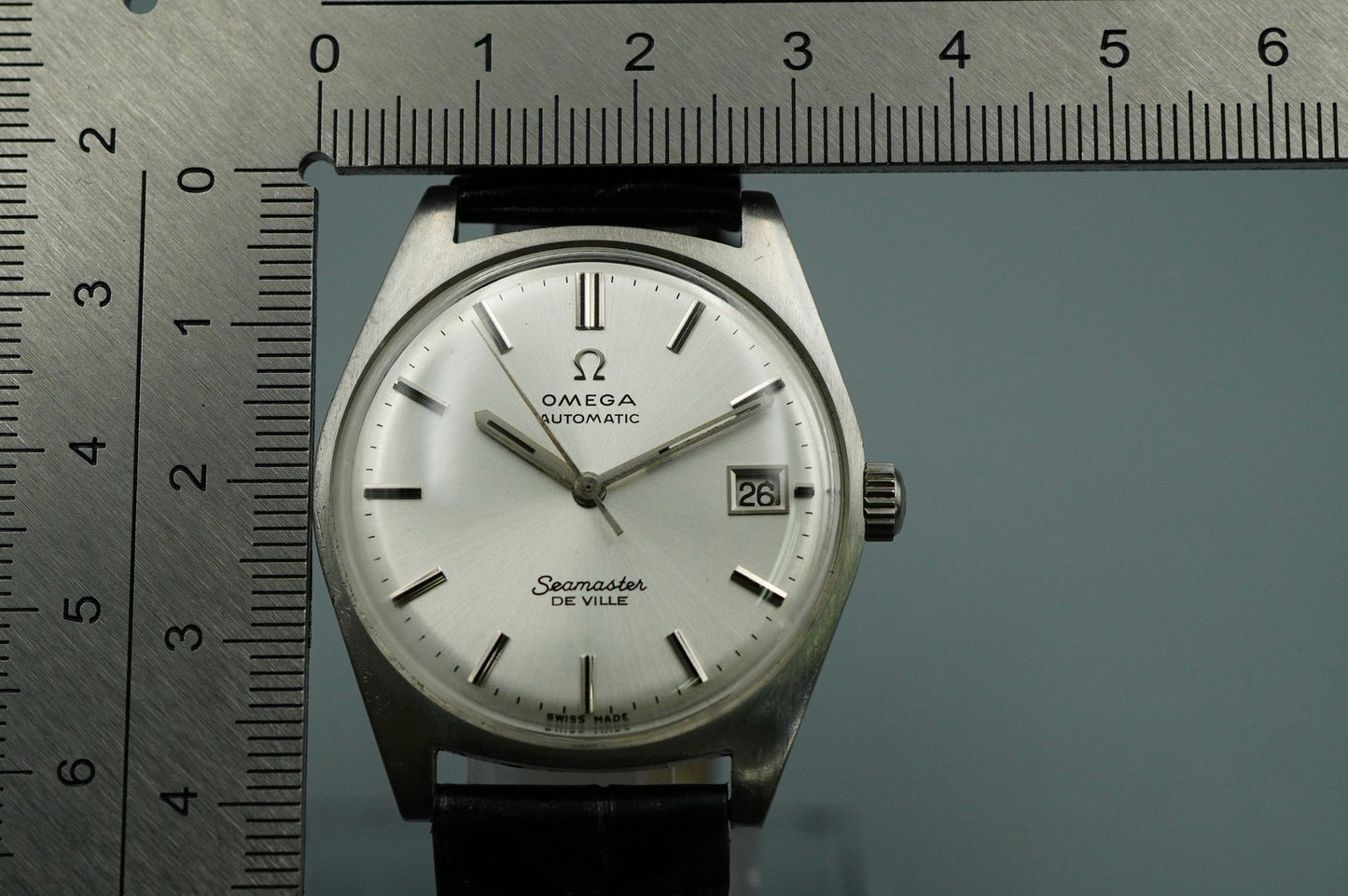 N MINT 1960s OMEGA Seamaster De Ville Cal.565 Automatic Silver 34mm Mens Watch