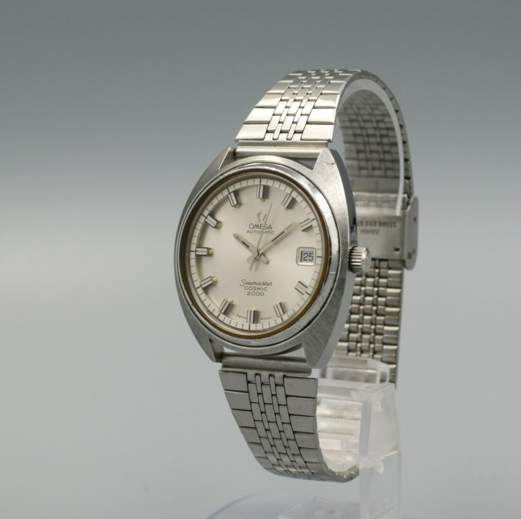 *NEAR MINT* Vintage OMEGA Seamaster COSMIC 2000 Automatic Silver Dial Mens Watch