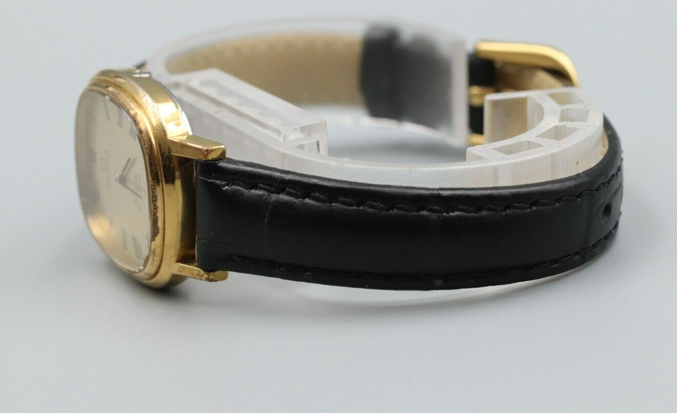 *Exc+4* Vintage OMEGA De Ville Cal.1350 Quartz Gold Dial Oval Women Watch JAPAN