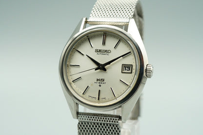 *N MINT* Vintage 1974 SEIKO KS HI-BEAT 5625-7113 AT Silver Round 35mm Mens Watch