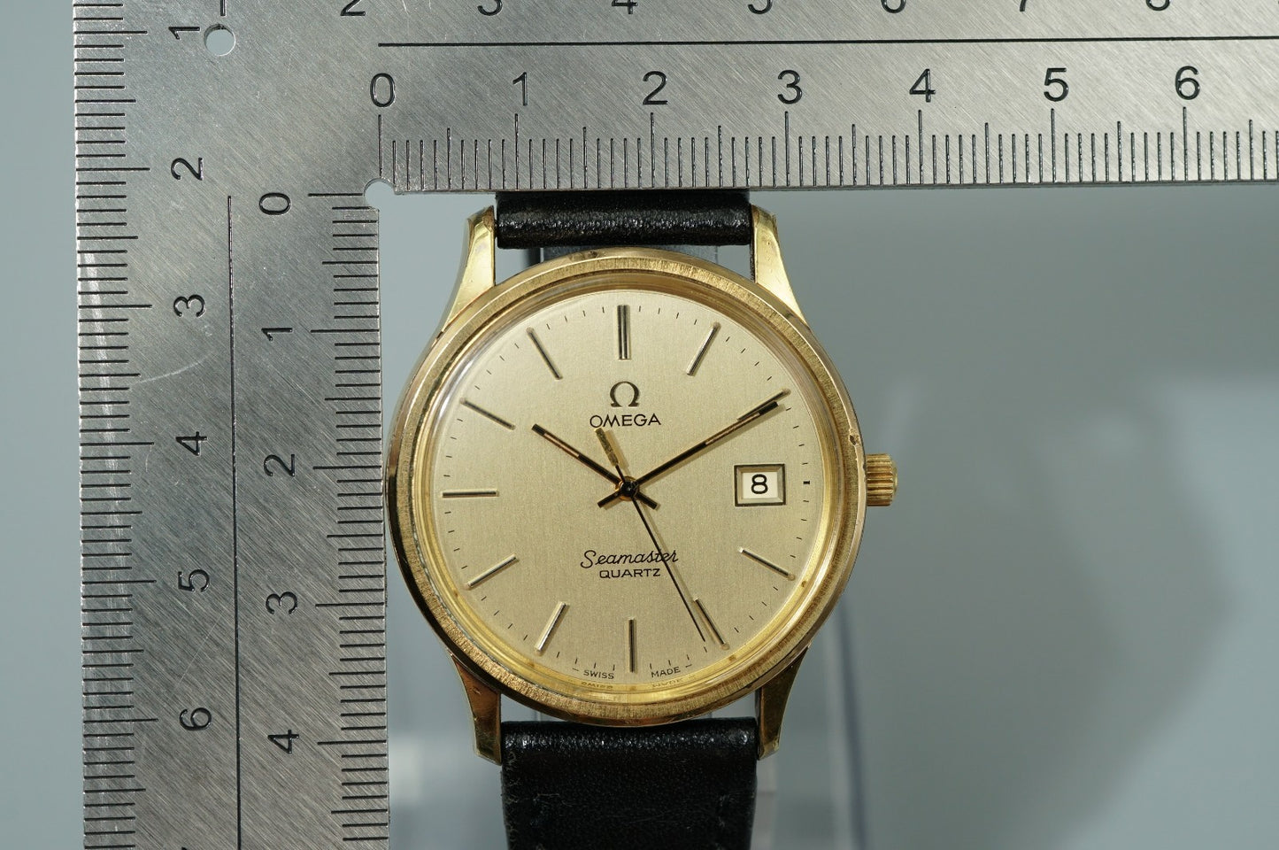 *Exc+5* Vintage 1976 OMEGA Seamaster Cal.1342 Quartz Gold Round 36mm Mens Watch