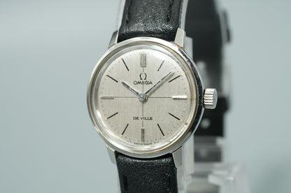 *N MINT* Vintage OMEGA De Ville Hand Winding Silver Cross Line 22mm Women Watch