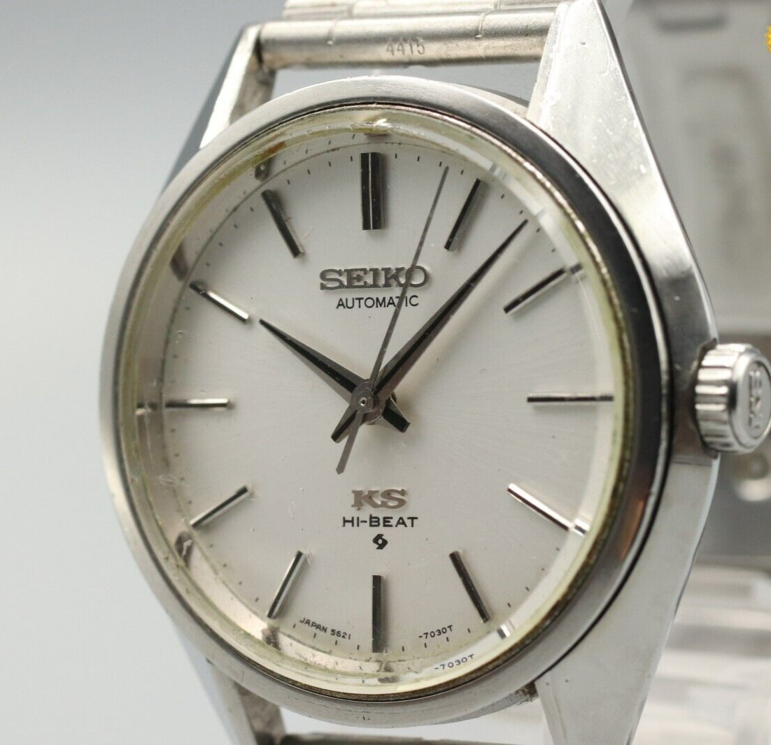 *Exc+5* Vintage SEIKO King Seiko 5621-7020 Automatic White Dial Round Mens Watch