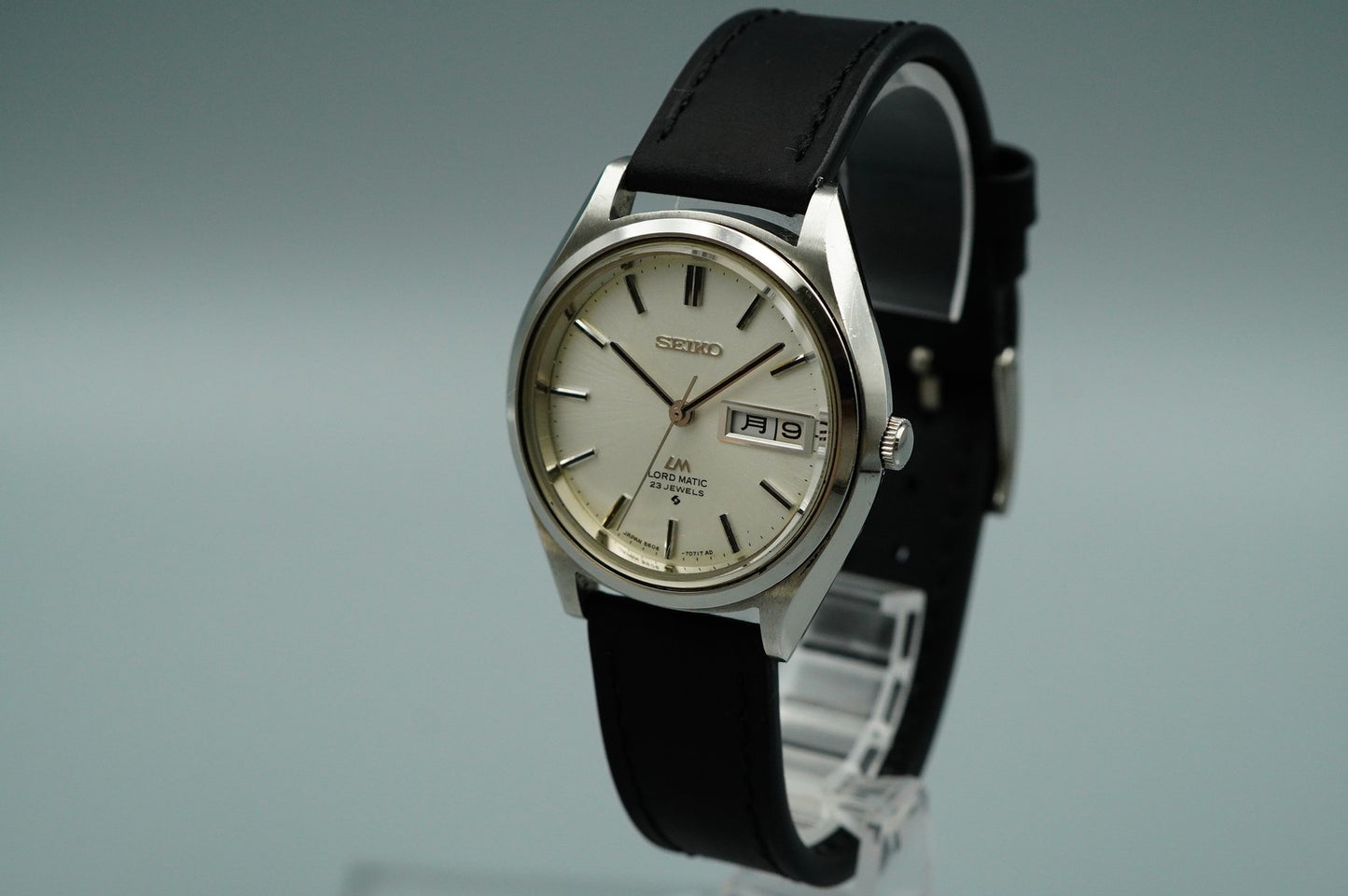 Exc+5 1970s SEIKO Lord Matic 5606-7070 Automatic Silver Round 37mm Mens Watch