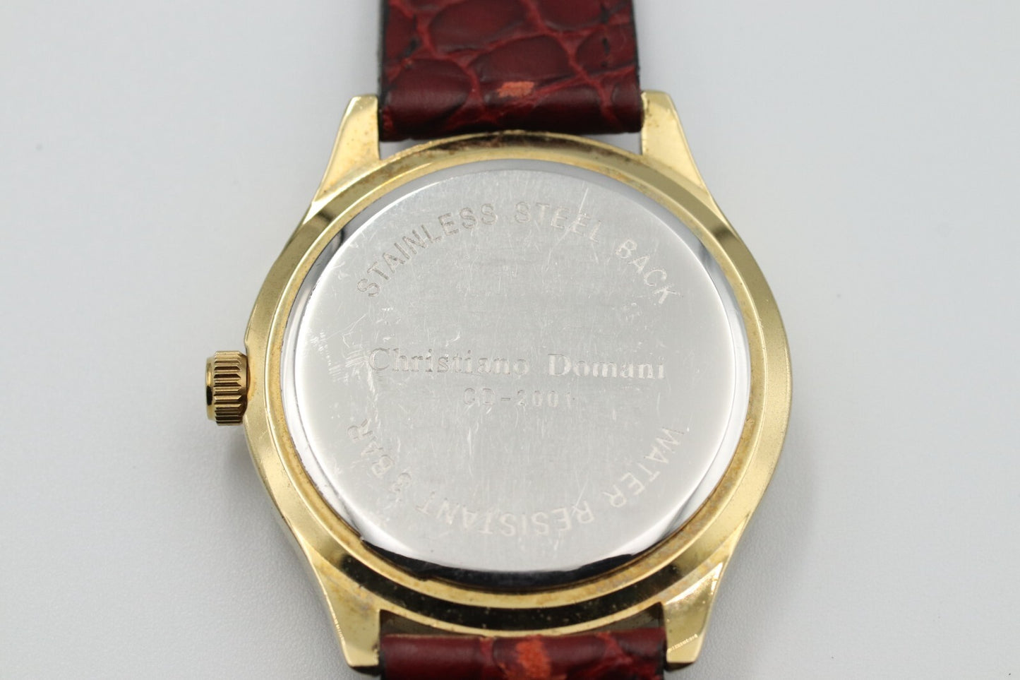 *MINT* Vintage Christiano Domani  Moon CD-2001 Qz White Dial 36mm Mens Watch