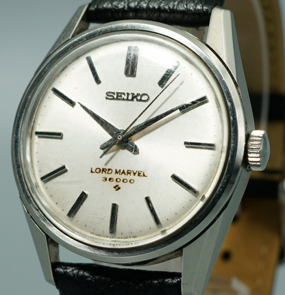 *Exc+5* Vintage 1967 SEIKO LARDMARVEL 5740-8000 AT Silver Round 37mm Mens Watch