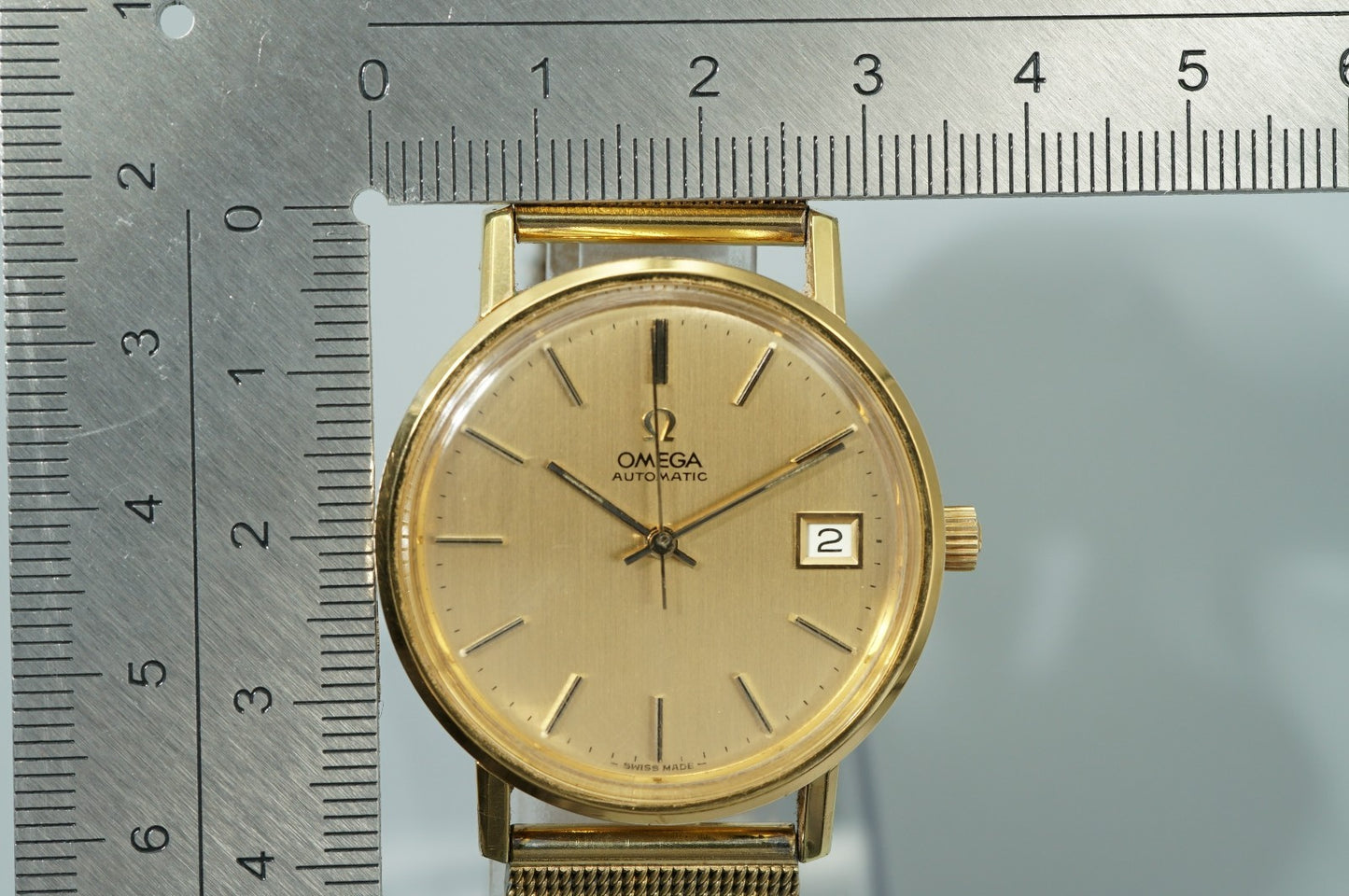 *Exc+5* Vintage 1972 OMEGA Cal.1012 Automatic Gold Dial Round 34mm Mens Watch