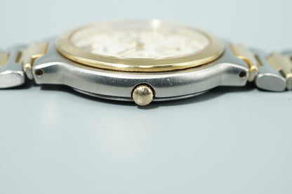 Vintage 1988 SEIKO Presage Moonphase 7F38-6040 Quartz White 35mm Mens Watch