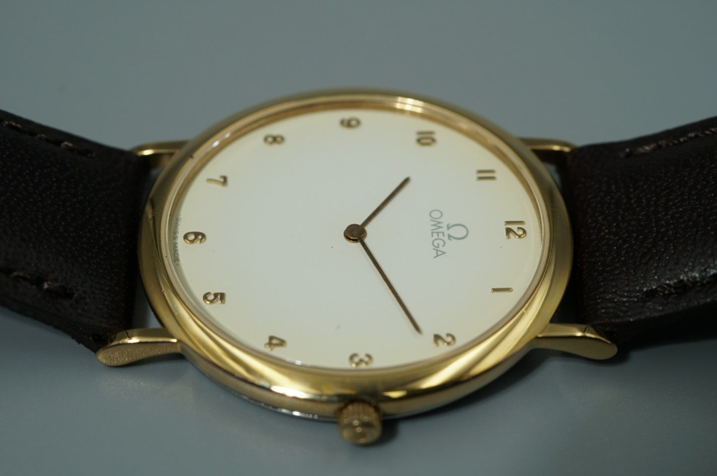 *N MINT* Vintage 1986 OMEGA De Ville Cal.1378 Quartz White Dial 32mm Mens Watch