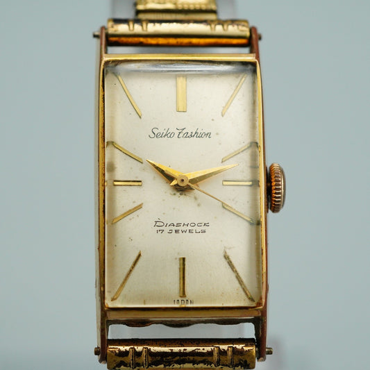 Exc+5 Vintage 1971 SEIKO DIASHOCK 5601 Hand Wind Gold 17 mm Women Watch