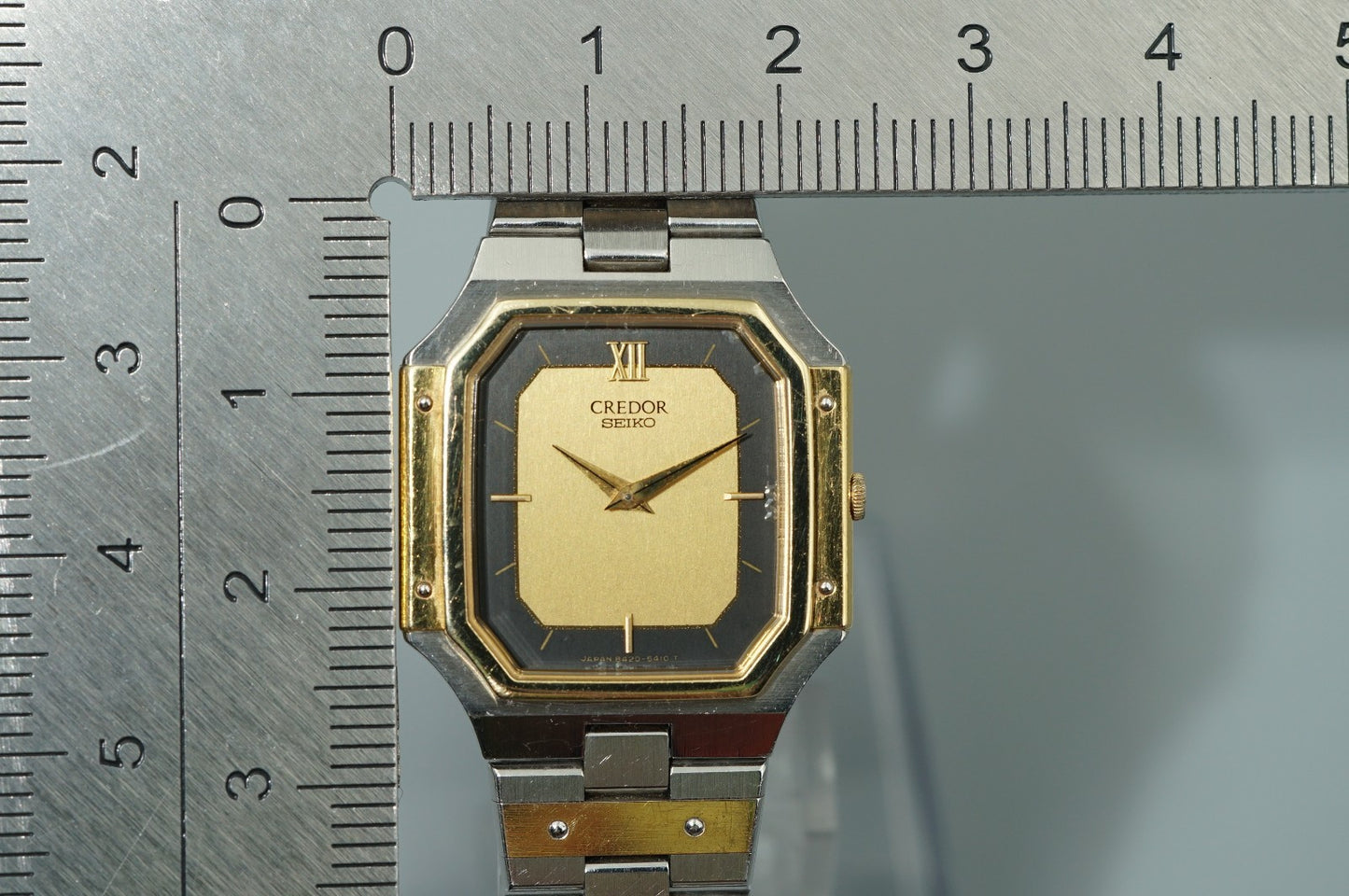 *Exc+5* Vintage SEIKO CREDOR 8420-5360 Quartz Gold Square 23mm Women Watch