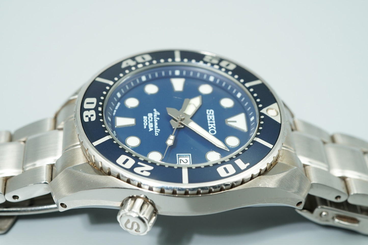 *NEAR MINT*  SEIKO  SCUBA 6R15-00G0 Automatic Blue Dial Round 45mm Mens Watch