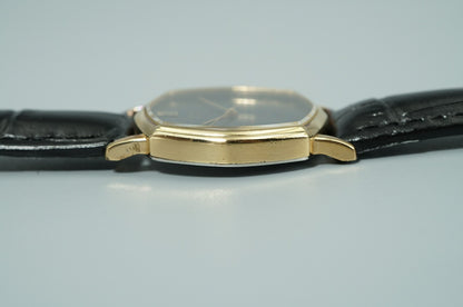*Exc+5* Vintage 1980 SEIKO Chariot 5931-5350 Qz Black Hexagon 30mm Mens Watch