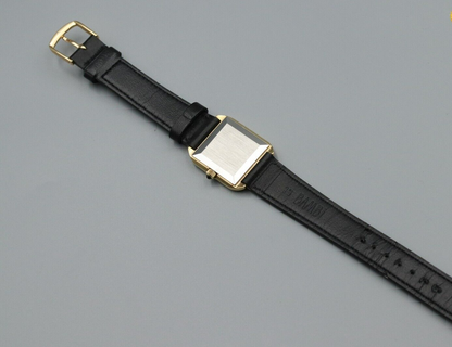 *Exc+5* Vintage OMEGA De Ville Hand Winding Gold Roman Dial Square Women Watch
