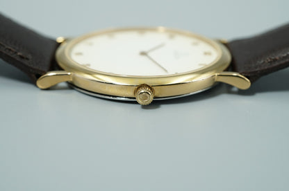 *N MINT* Vintage 1986 OMEGA De Ville Cal.1378 Quartz White Dial 32mm Mens Watch
