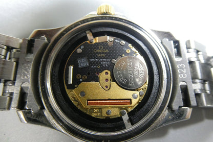 *Exc+5* Vintage 1990s OMEGA Seamaster Cal.1438 196.1501 Qz Black 36mm Mens Watch
