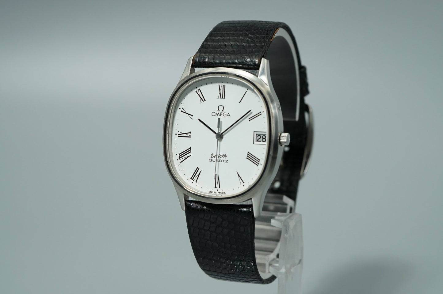 *NEAR MINT* Vintage 1979 OMEGA De Ville Cal.1332 Qz White Roman 31mm Mens Watch