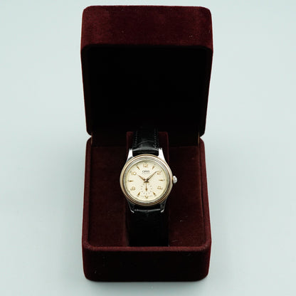 *Exc+5* Vintage 1990s ORIS Small Second 7428 Hand Wind Cream 32mm Mens Watch