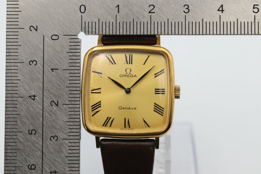 N MINT* Vintage OMEGA De Ville Cal.625 Hand Winding Gold Square Dial Women Watch