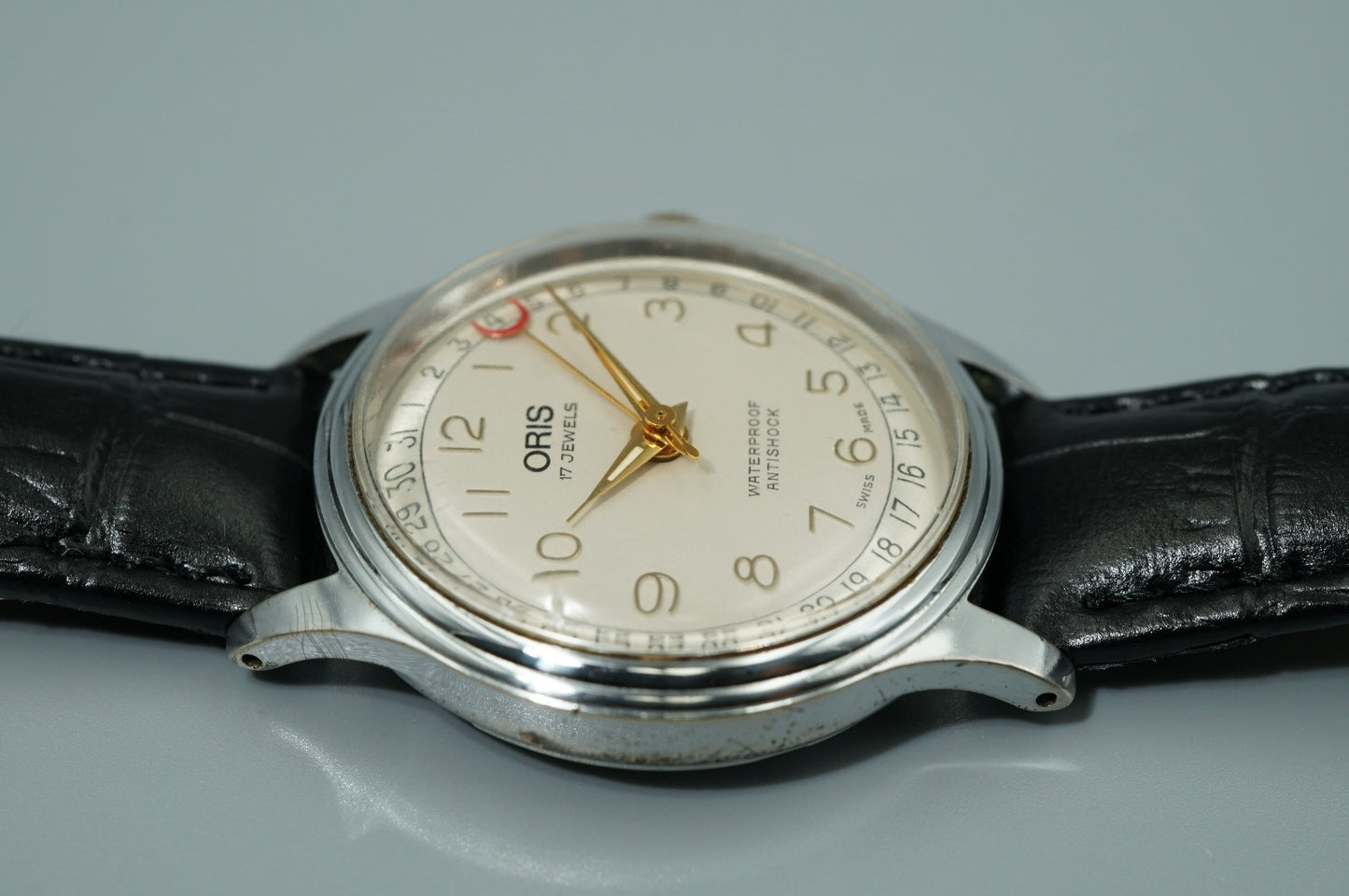 *Exc+4* Vintage 1989 ORIS Pointer Date 302-7285B Hand Wind White 31mm Mens Watch