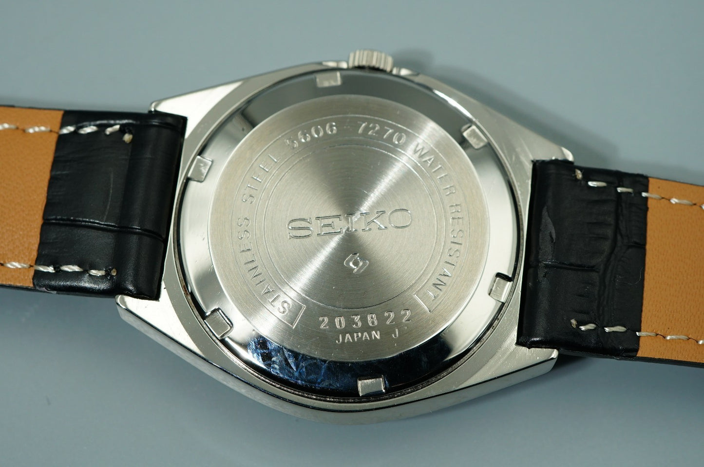 Serviced Vintage 1972 SEIKO Lord Matic 5606-7270 Automatic Blue 35mm Mens Watch