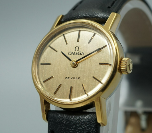 NEAR MINT Vintage 1958 OMEGA De Ville Cal.625 Hand Winding Gold 24mm Women Watch