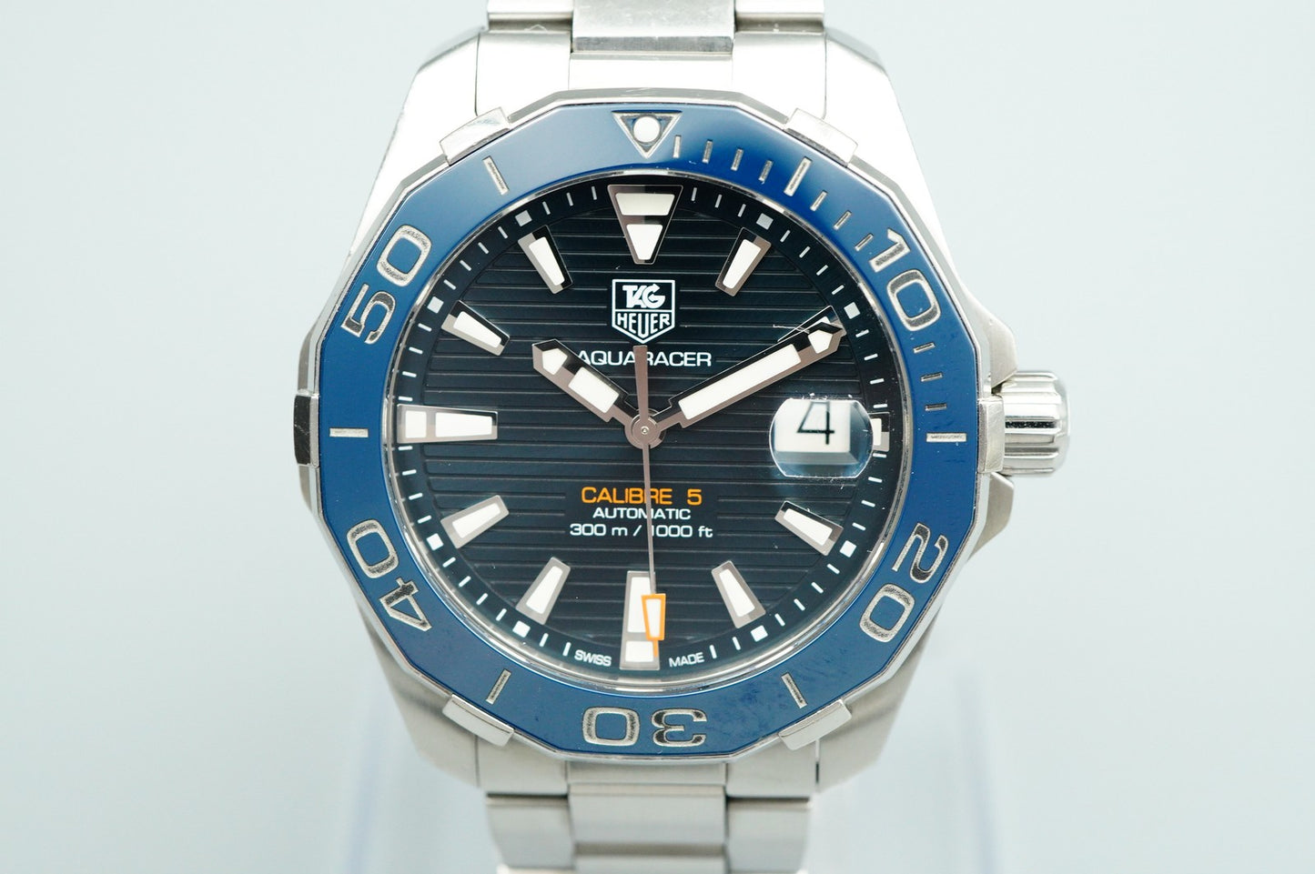 *NEAR MINT*  TAG HEUER Aquaracer WAY2110 Automatic Blue Round 41mm Mens Watch