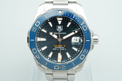 *NEAR MINT*  TAG HEUER Aquaracer WAY2110 Automatic Blue Round 41mm Mens Watch