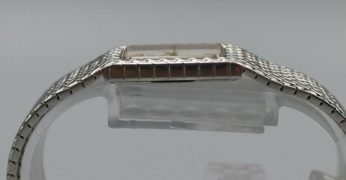 *N MINT* Vintage SEIKO CREDOR 2F70-5341 Quartz White Dial Rectangle Women Watch