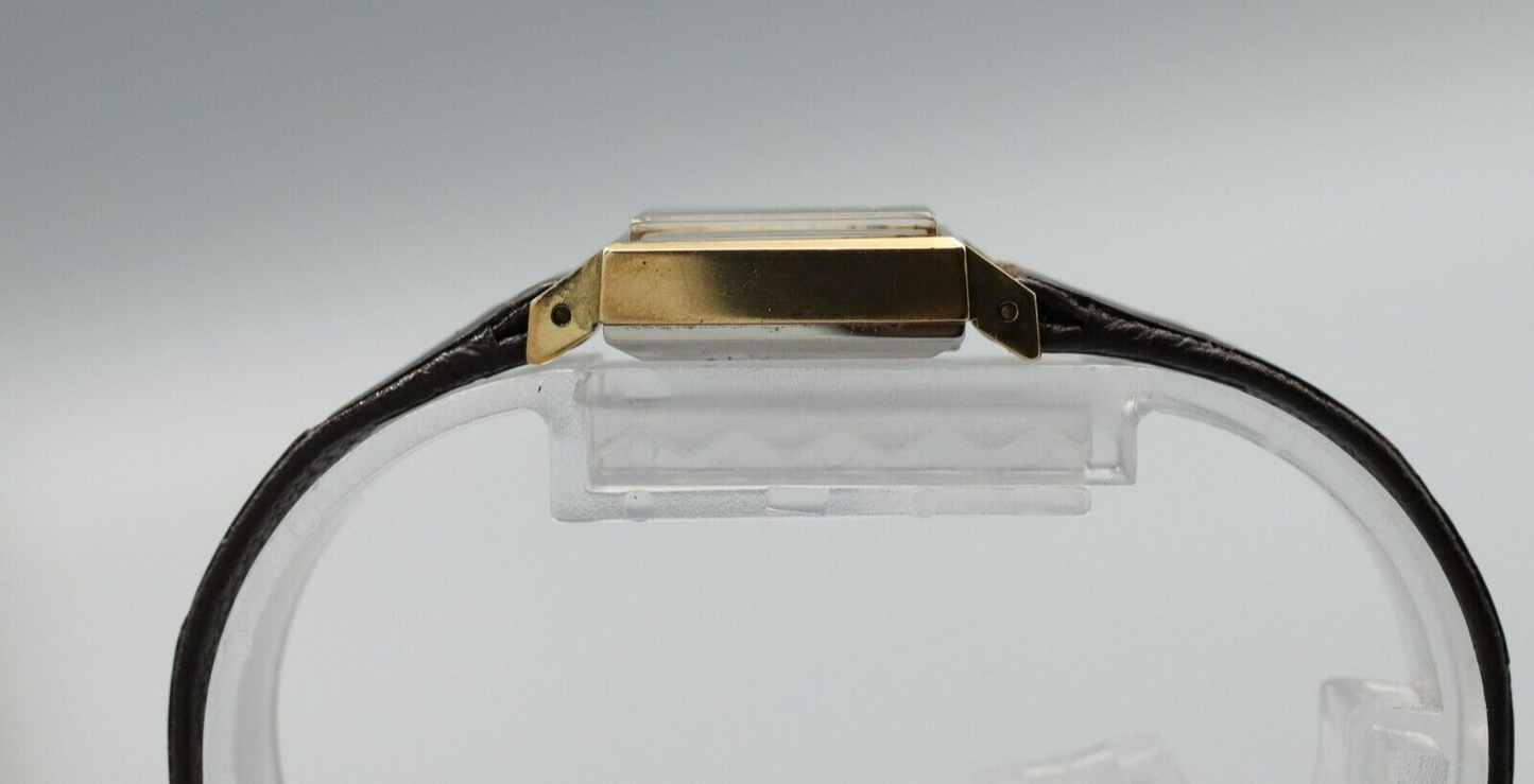 *Exc+5* Vintage OMEGA Geneve Cal.1070 Hand Winding Gold Dial Square Women Watch