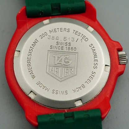N MINT Vintage 1990s TAG Heuer Formula 1 384.513/1 Quartz White 35mm Mens Watch