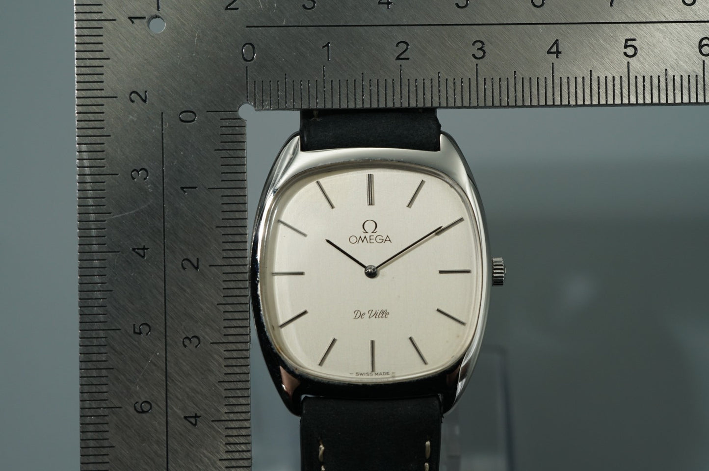 *N MINT* Vintage 1975 OMEGA De Ville Cal.625 Hand Wind Silver Square Mens Watch