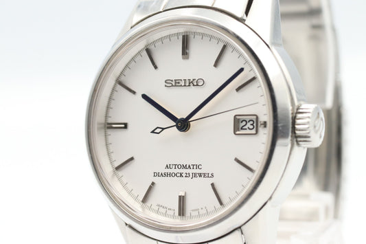 *NEAR MINT* SEIKO Diashock 6R15-00B0 Automatic White Dial Day Mens Watch JAPAN
