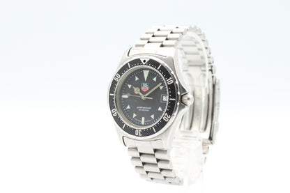 *Exc+5* Vintage TAG HEUER  Professional 2000 973.006 Qaurtz Black Mens Watch JP