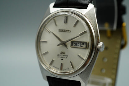 Exc+5 Vintage SEIKO LORD MATIC 5606-7000 Automatic Silver Round 36mm Mens Watch