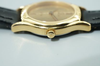 *NEAR MINT* Vintage OMEGA De Ville Cal.1450 Quartz Gold Dial 20mm Women Watch