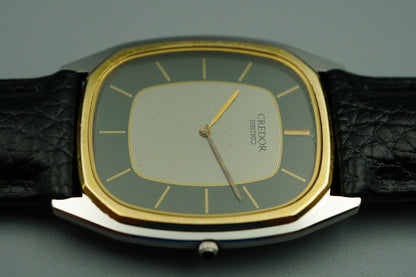 *Exc+5* 14K Vintage 1978 SEIKO CREDOR 6730-5081 Qz Gray Square 29mm Women Watch