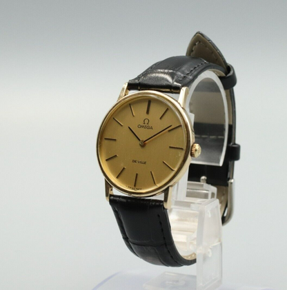 *Exc+4* Vintage OMEGA De Ville Cal.625 Hand Winding Gold Dial Round Mens Watch