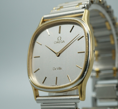 *Exc+5* Vintage 1977 OMEGA De Ville Cal.1365 Qz Silver Square 31mm Mens Watch